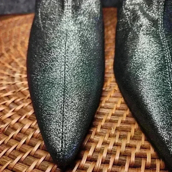 Marc Fisher Kellen High Heel Sock Booties Sparkle Glitter Silver Metallic size 8 - Picture 4 of 9